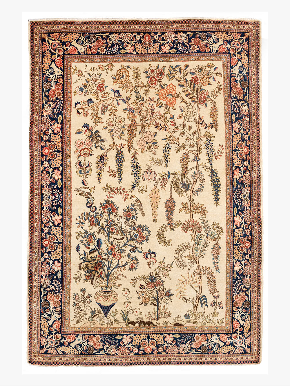 Kashan Ivory Unusual 19th century Tree of Life/190x140cm/41648